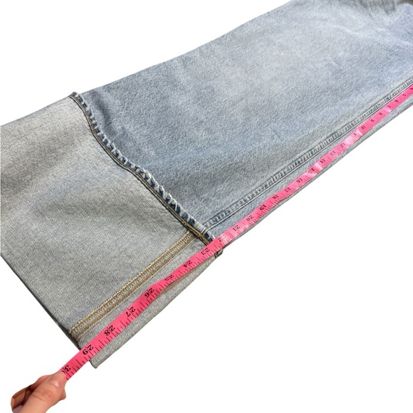 👖 Goldsign Folded-Edge Wide Leg Jeans Women’s 28 High Rise Blue Designer 👖 - Picture 5 of 6